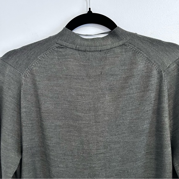 NWOT 100% Merino Wool Green Boyfriend Cardigan - Picture 10 of 12